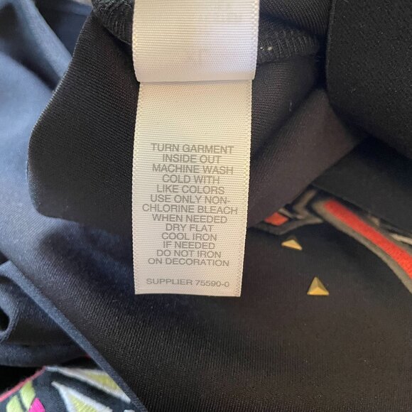 Bisou Bisou Black Geometric Embroidered Stretch Pencil Skirt Size XL - Picture 7 of 7